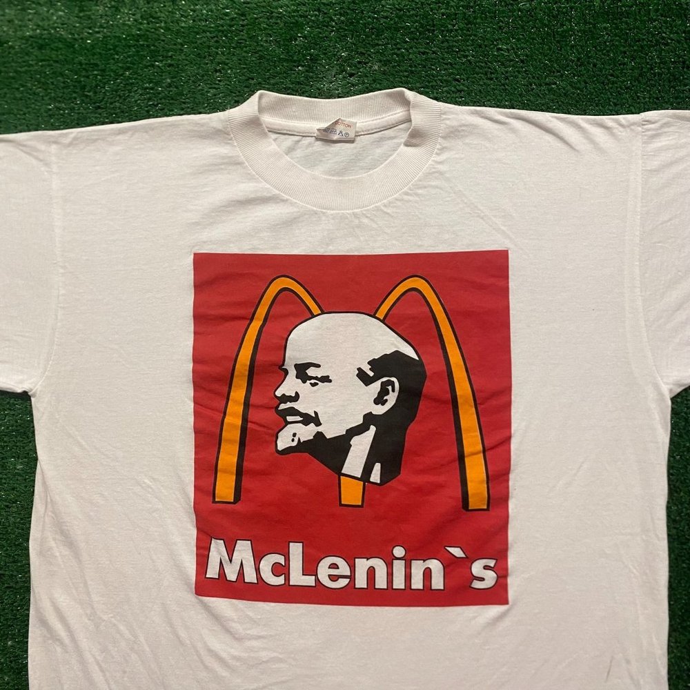Lenin Communist Russia Vintage 90s Punk Parody T-Shirt - Picture 2 of 4